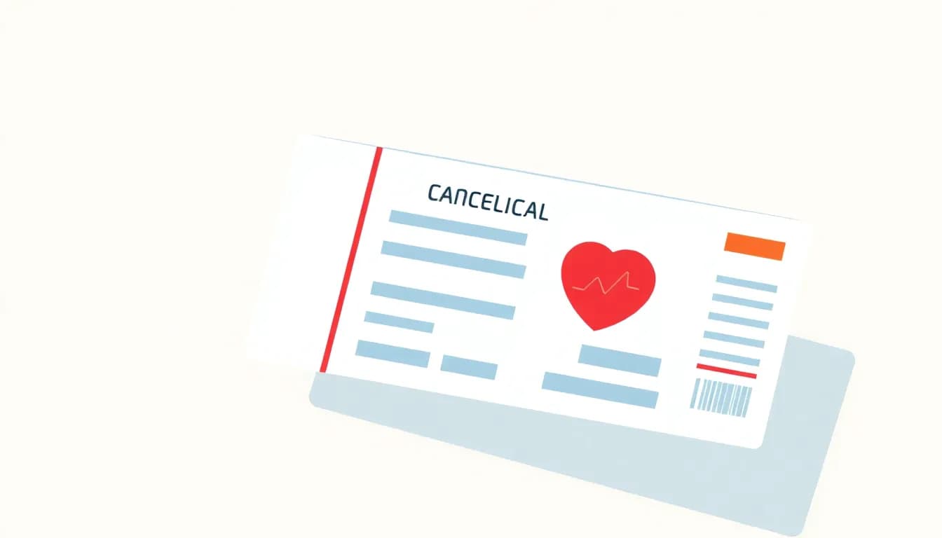 Passaporte, passagem aérea e atestado médico usados para cancelamento de viagem