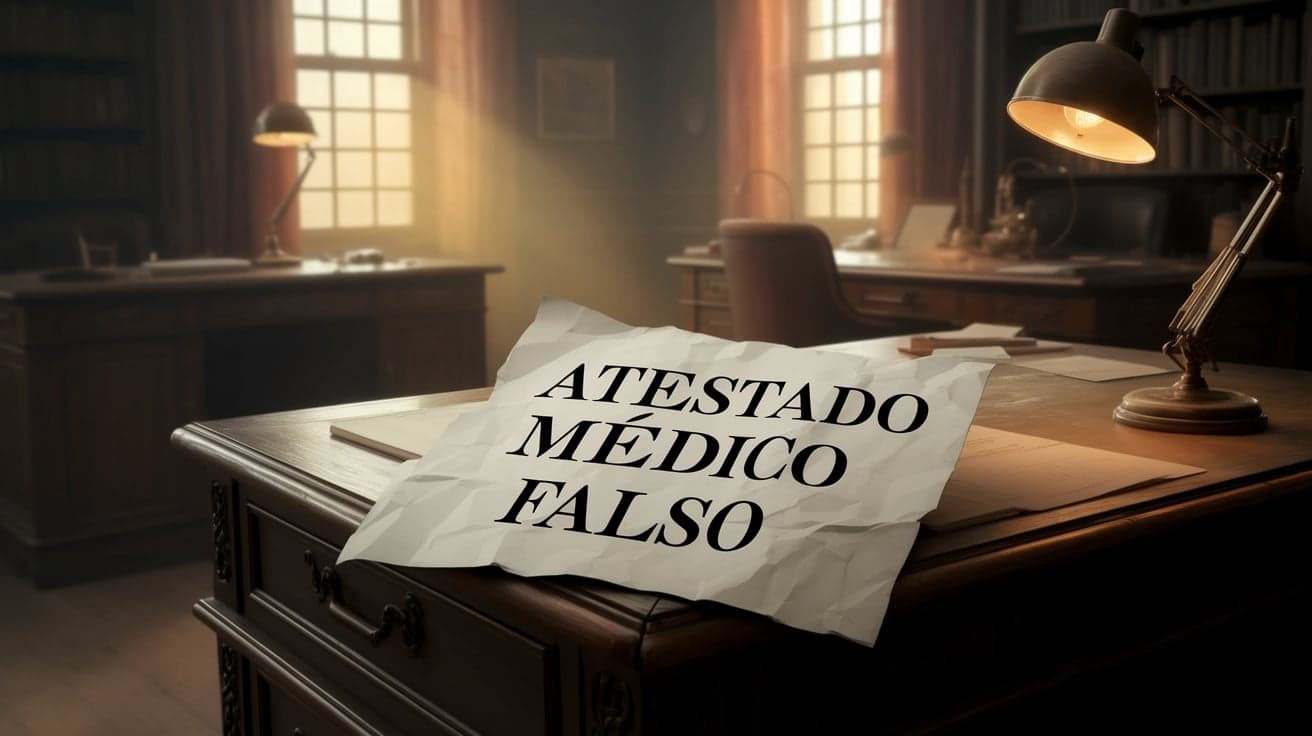 Documento médico suspeito marcado como falso para alertar sobre riscos legais