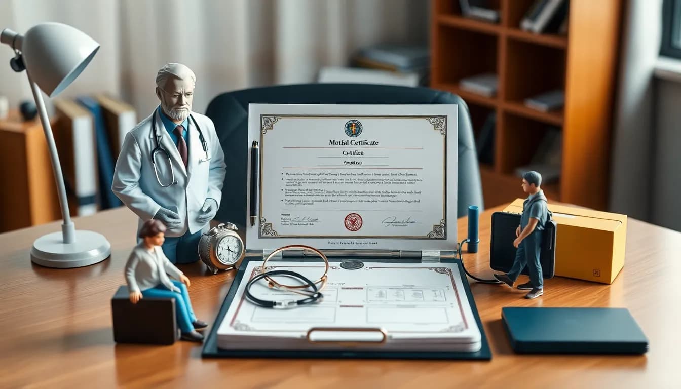 Guia completo de atestado médico com documento digital e itens de verificação