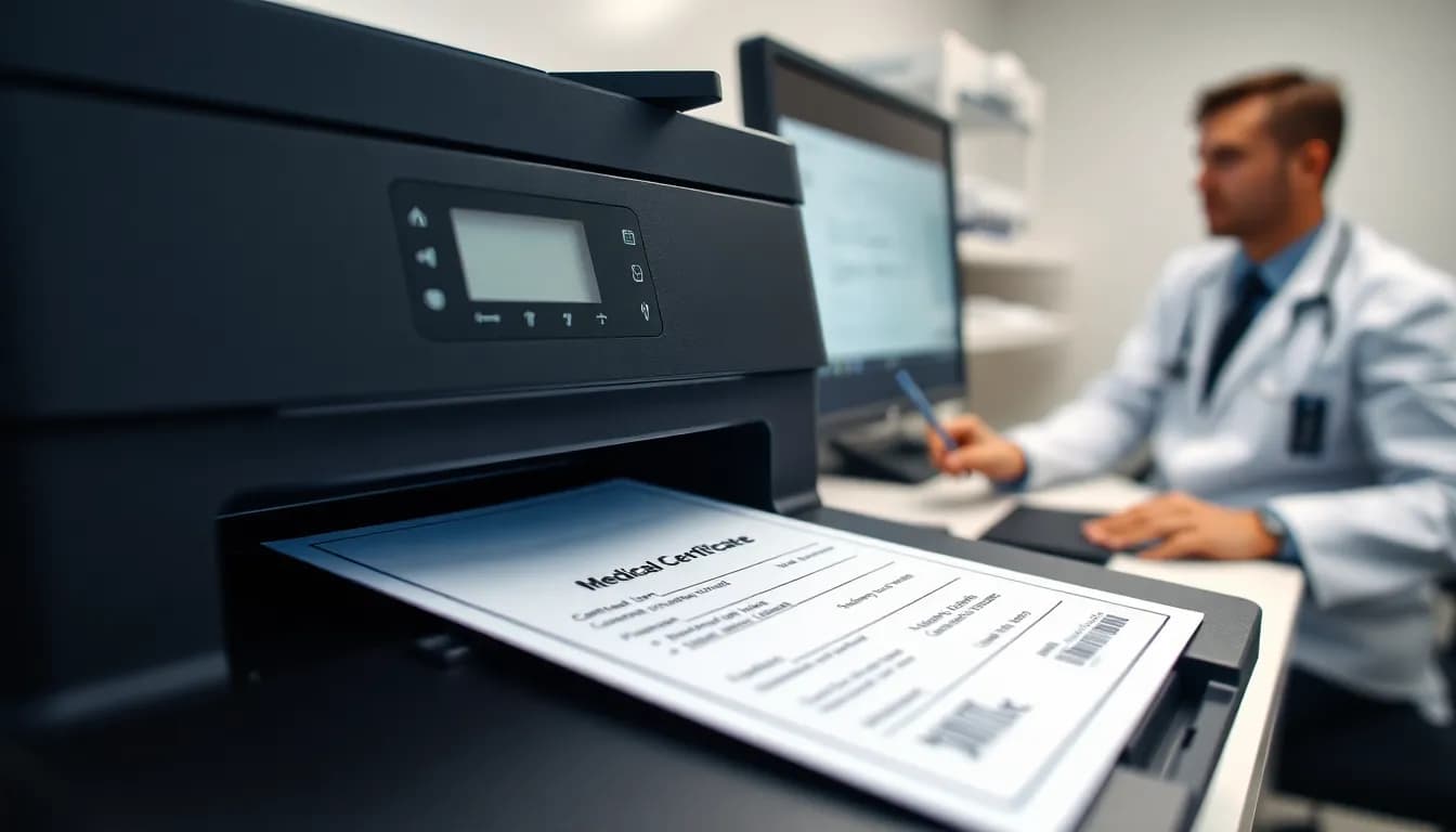 Fluxo de emissão de atestado médico com avaliação e assinatura digital